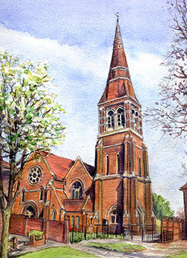 St Dunstan’s Church watercolour painting