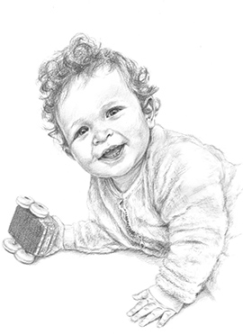 Baby B pencil portrait