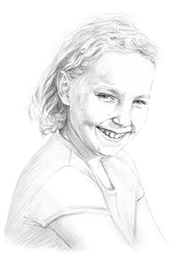 Matilda P pencil portrait